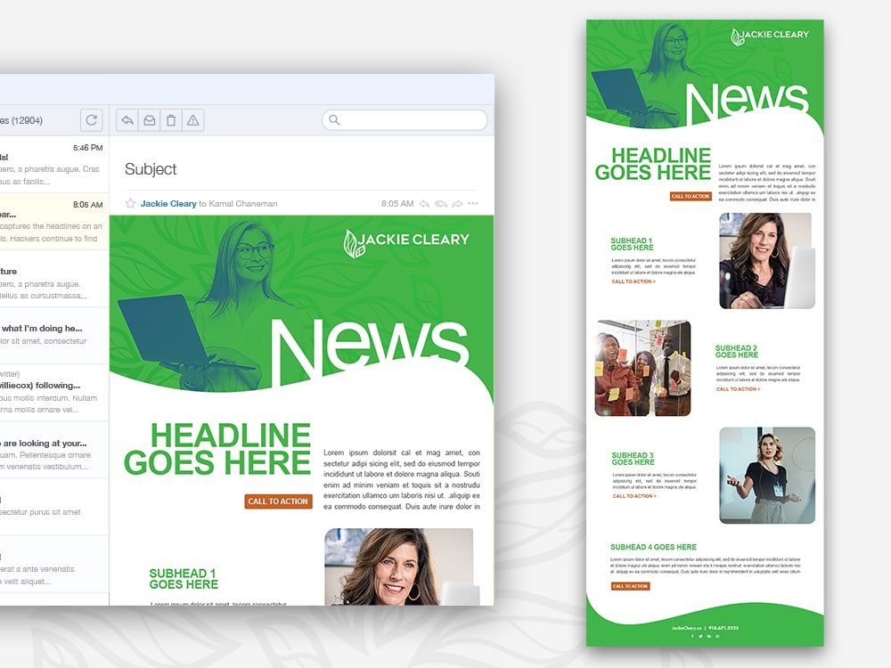 Jackiecleary Email Mockup
