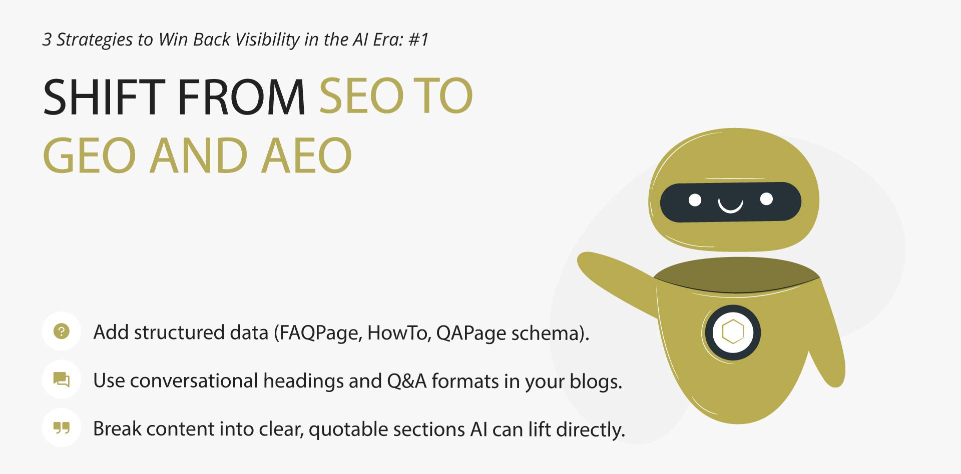 Shift from SEO to GEO and AEO