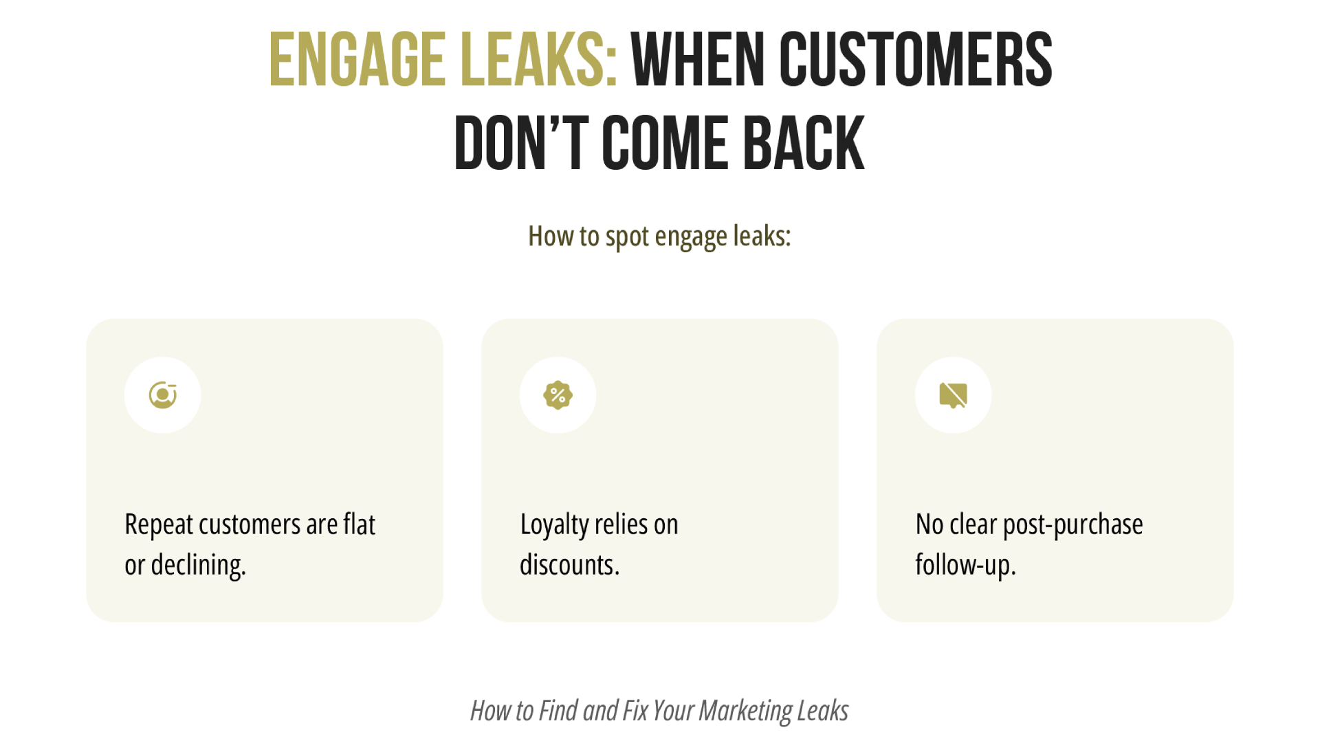 Engage Leaks: When Customers Don’t Come Back