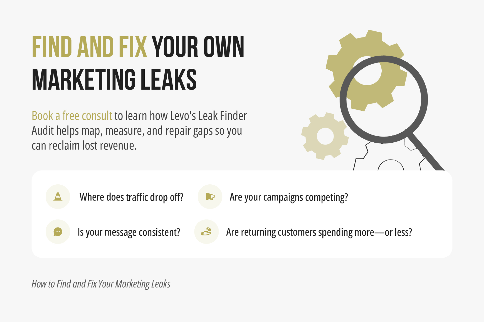 How to Find and Fix Your Own Marketing Leaks