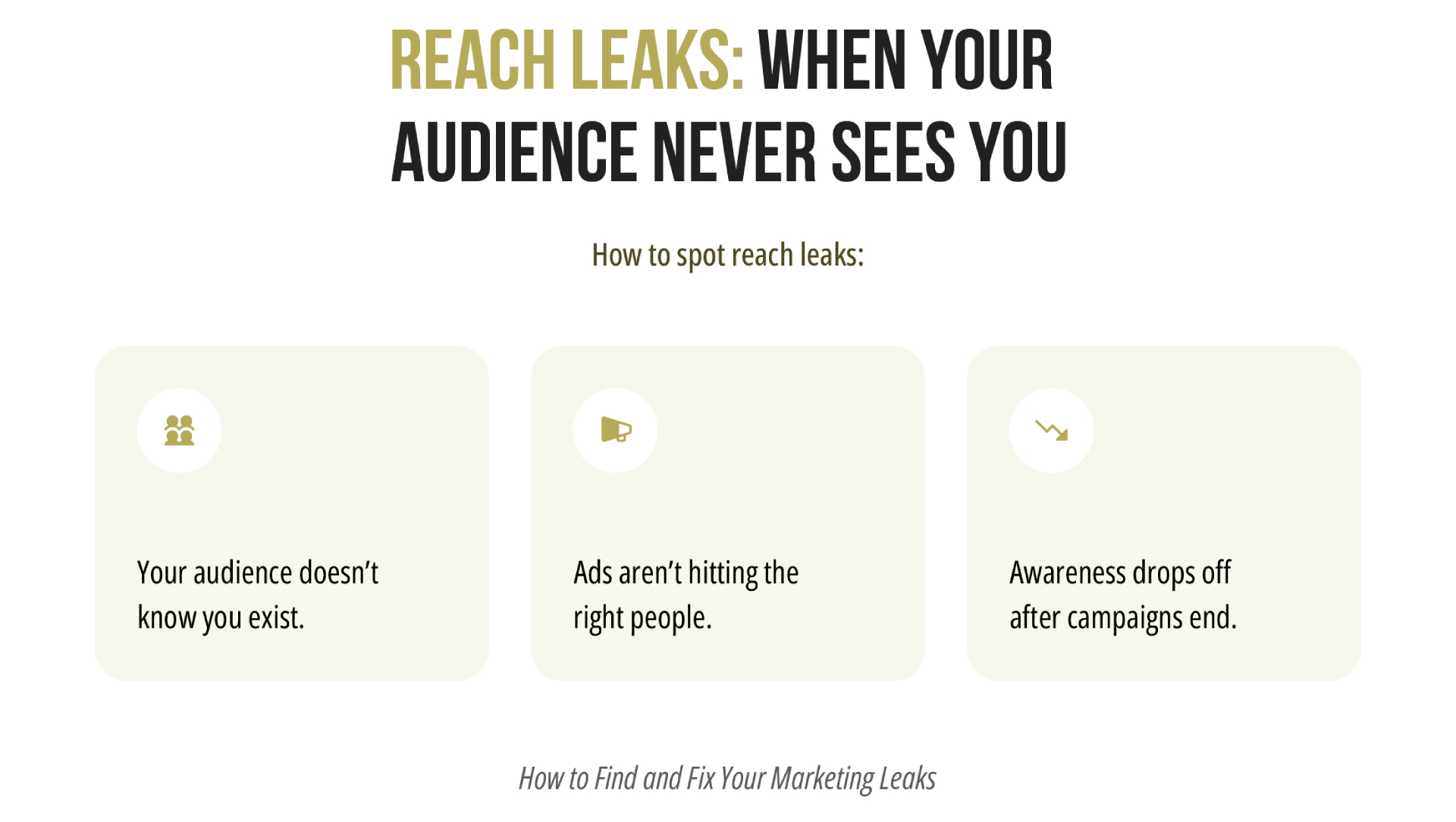 Reach Leaks: When Your Audience Never Sees You